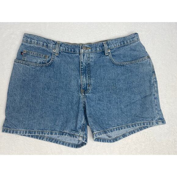 VTG Polo Jeans Co Ralph Lauren Saturday Short Light Wash Denim sz 14 Americanaf - Picture 1 of 9